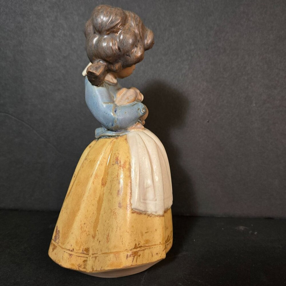 Vintage 70s Lladro Figurine Girl Holding Bunny Rabbit Gres Porcelain Spain 2094 - Picture 3 of 13